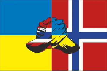 Флаг «Украина-Норвегия» (дружественный). Вариант-04 Флаг «Украина-Норвегия» (дружественный). Вариант-04