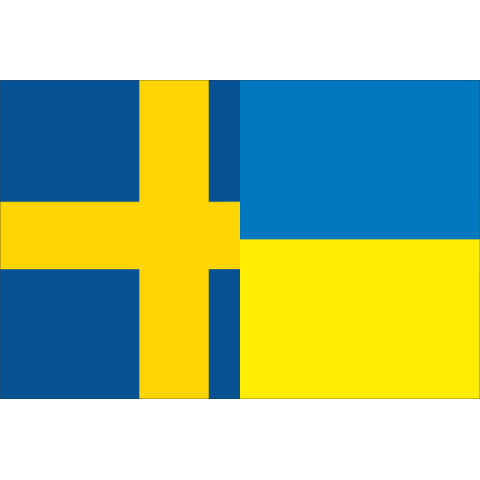 Флаг «Украина-Швеция» (дружественный). Вариант-02 Флаг «Украина-Швеция» (дружественный). Вариант-02