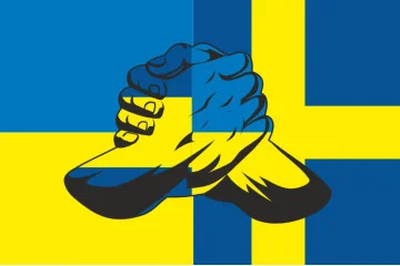 Флаг «Украина-Швеция» (дружественный). Вариант-04 Флаг «Украина-Швеция» (дружественный). Вариант-04