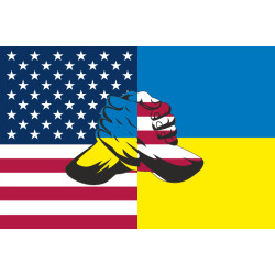 Прапор «Україна-США» (дружній). Варіант-06 Прапор «Україна-США» (дружній). Варіант-06