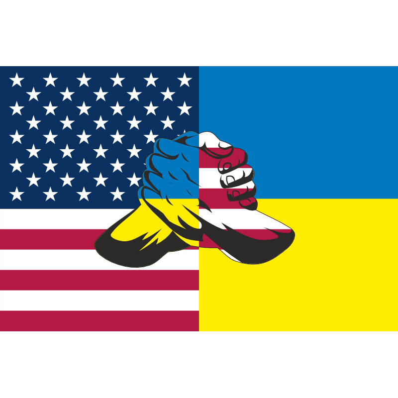 Флаг «Украина-США» (дружественный). Вариант-06 Флаг «Украина-США» (дружественный). Вариант-06