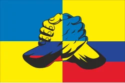 Флаг «Украина-Колумбия» (дружественный). Вариант-01