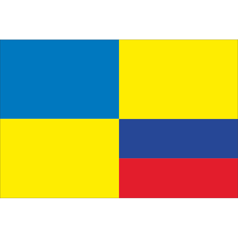 Флаг «Украина-Колумбия» (дружественный). Вариант-02 Флаг «Украина-Колумбия» (дружественный). Вариант-02