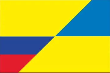 Прапор «Україна-Колумбія» (дружній). Варіант-03 Прапор «Україна-Колумбія» (дружній). Варіант-03
