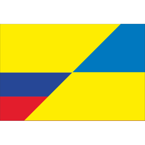 Флаг «Украина-Колумбия» (дружественный). Вариант-03 Флаг «Украина-Колумбия» (дружественный). Вариант-03