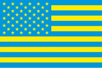 Флаг «Украина-США» (дружественный). Вариант-01