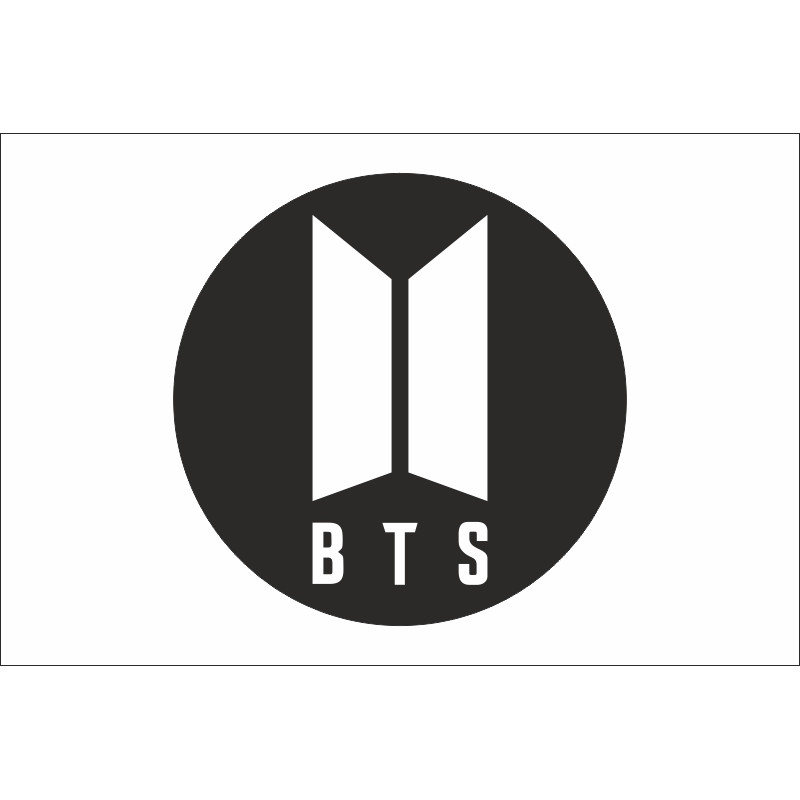 Флаг рок-группы BTS (Bangtan Boys или Beyond The Scene). Вариант-01 Флаг рок-группы BTS (Bangtan Boys или Beyond The Scene). Вариант-01