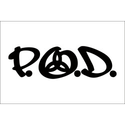 Флаг рок-группы P.O.D. (Payable on Death). Вариант-01 Флаг рок-группы P.O.D. (Payable on Death). Вариант-01