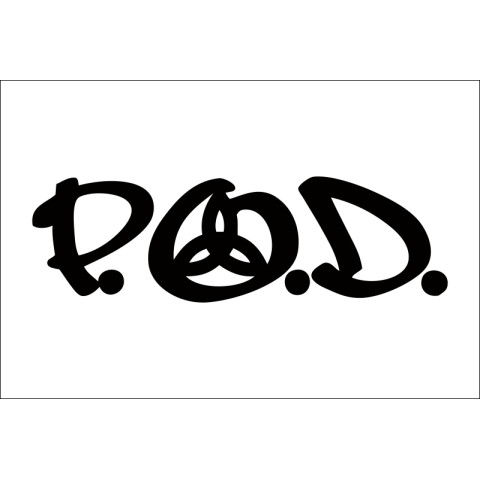 Флаг рок-группы P.O.D. (Payable on Death). Вариант-01 Флаг рок-группы P.O.D. (Payable on Death). Вариант-01