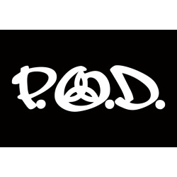 Флаг рок-группы P.O.D. (Payable on Death). Вариант-02 Флаг рок-группы P.O.D. (Payable on Death). Вариант-02
