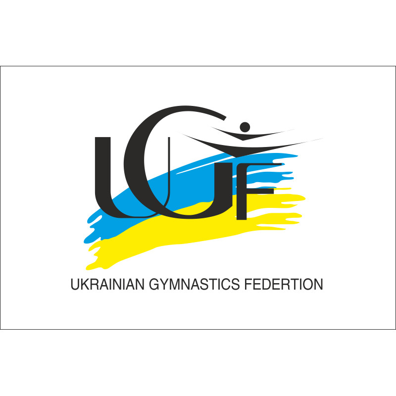 Прапор УФГ (Українська федерація гімнастики). Варіант-01 Прапор УФГ (Українська федерація гімнастики). Варіант-01