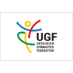 Флаг УФГ (Украинская федерация гимнастики). Вариант-02 Флаг УФГ (Украинская федерация гимнастики). Вариант-02
