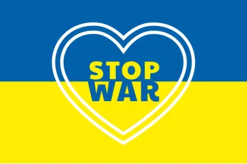 Флаг Украины «Stop Ukraine war». Вариант-02 Флаг Украины «Stop Ukraine war». Вариант-02