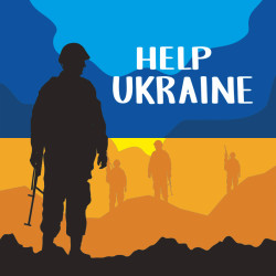 Флаг Украины «Help Ukraine». Вариант-03