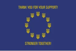 Флаг «Украина-Евросоюз». Вариант-01 Флаг «Украина-Евросоюз». Вариант-01