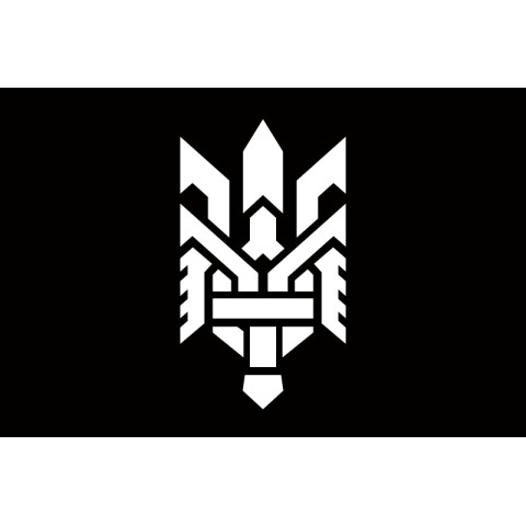 Флаг с стилизованным тризубцем. Вариант-01/01 Флаг с стилизованным тризубцем. Вариант-01/01