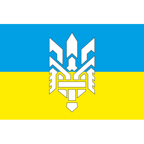 Флаг с стилизованным тризубцем. Вариант-01/02