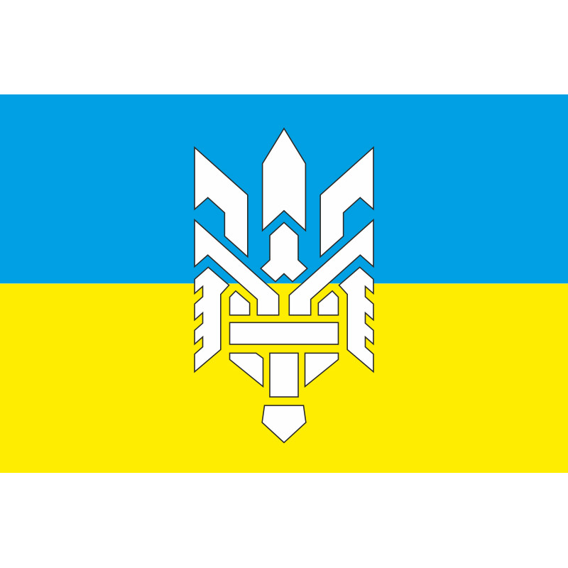 Флаг с стилизованным тризубцем. Вариант-01/02 Флаг с стилизованным тризубцем. Вариант-01/02