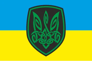 Прапор зі стилізованим тризубцем. Варіант-02/01