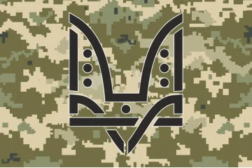 Прапор зі стилізованим тризубцем. Варіант-06