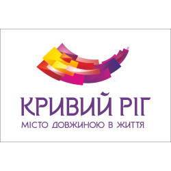 Прапор з логотипом міста Кривий Ріг. Варіант-01 Прапор з логотипом міста Кривий Ріг. Варіант-01