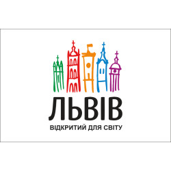 Прапор з логотипом міста Львова. Варіант-01 Прапор з логотипом міста Львова. Варіант-01