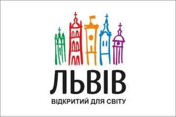 Прапор з логотипом міста Львова. Варіант-01