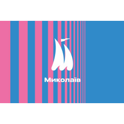 Прапор з логотипом міста Миколаєва. Варіант-01 Прапор з логотипом міста Миколаєва. Варіант-01