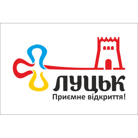 Флаг с логотипом города Луцка. Вариант-01 Флаг с логотипом города Луцка. Вариант-01