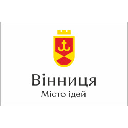 Прапор з логотипом міста Вінниця. Варіант-01 Прапор з логотипом міста Вінниця. Варіант-01