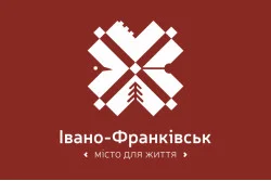 Флаг с логотипом города Ивано-Франковска. Вариант-03