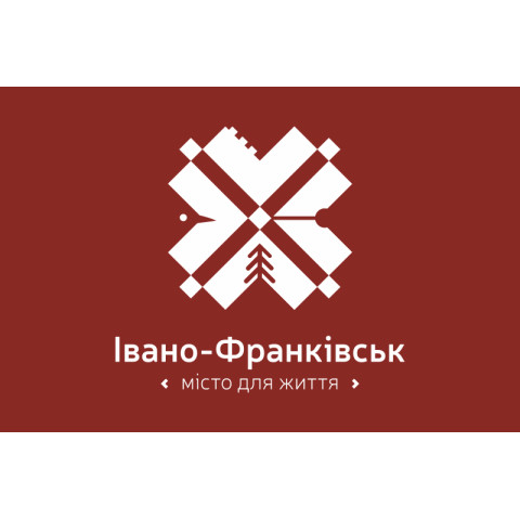 Прапор з логотипом міста Івано-Франківська. Варіант-03 Прапор з логотипом міста Івано-Франківська. Варіант-03