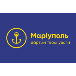 Прапор з логотипом міста Маріуполя. Варіант-01 Прапор з логотипом міста Маріуполя. Варіант-01