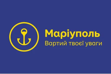 Прапор з логотипом міста Маріуполя. Варіант-01