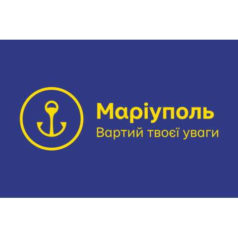 Флаг с логотипом города Мариуполя. Вариант-01 Флаг с логотипом города Мариуполя. Вариант-01