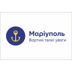 Прапор з логотипом міста Маріуполя. Варіант-02 Прапор з логотипом міста Маріуполя. Варіант-02