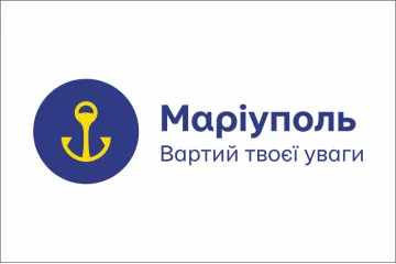 Прапор з логотипом міста Маріуполя. Варіант-02