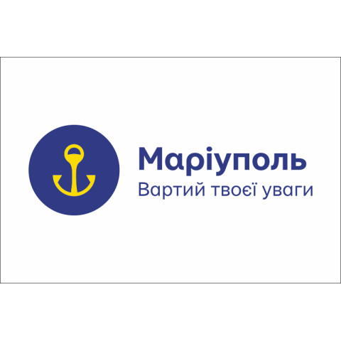 Флаг с логотипом города Мариуполя. Вариант-02 Флаг с логотипом города Мариуполя. Вариант-02