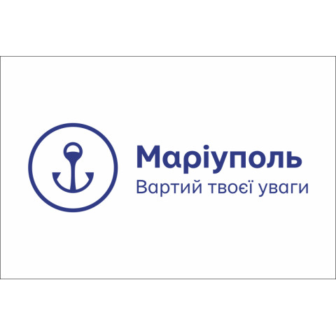 Флаг с логотипом города Мариуполя. Вариант-03 Флаг с логотипом города Мариуполя. Вариант-03