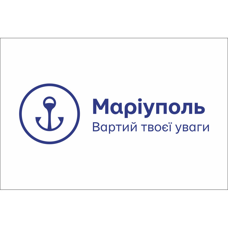 Флаг с логотипом города Мариуполя. Вариант-03 Флаг с логотипом города Мариуполя. Вариант-03