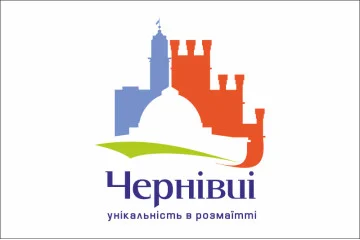 Прапор з логотипом міста Чернівців. Варіант-01
