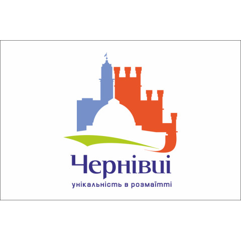 Прапор з логотипом міста Чернівців. Варіант-01