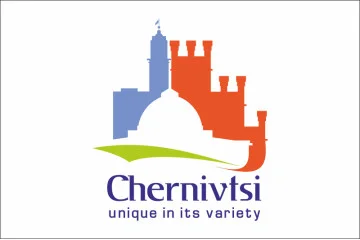 Прапор з логотипом міста Чернівців. Варіант-02
