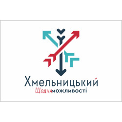 Флаг с логотипом города Хмельницкий. Вариант-01 Флаг с логотипом города Хмельницкий. Вариант-01