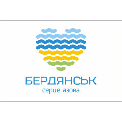 Прапор з логотипом міста Бердянська. Варіант-01 Прапор з логотипом міста Бердянська. Варіант-01