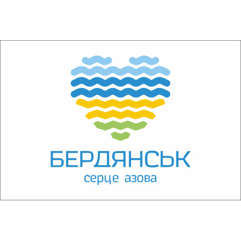 Прапор з логотипом міста Бердянська. Варіант-01