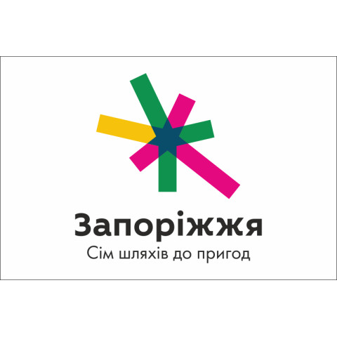 Флаг с логотипом города Запорожье. Вариант-01 Флаг с логотипом города Запорожье. Вариант-01
