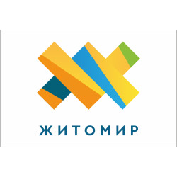 Прапор з логотипом міста Житомира. Варіант-01 Прапор з логотипом міста Житомира. Варіант-01