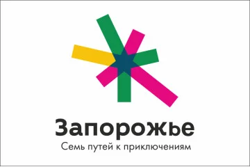Флаг с логотипом города Запорожье. Вариант-02 Флаг с логотипом города Запорожье. Вариант-02