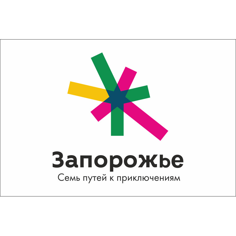Флаг с логотипом города Запорожье. Вариант-02 Флаг с логотипом города Запорожье. Вариант-02